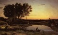 Abend Landschaft aka The Ferryman Abend plein air Romantik Jean Baptiste Camille Corot